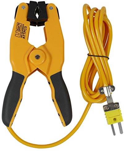 UEi Test Instruments ATTPC3 Pipe Clamp K-Type Thermocouple adapter, HVAC Temperature Probe for Clamp Meters, Surface Thermometer for Boiler and AC Line Temperature Readings