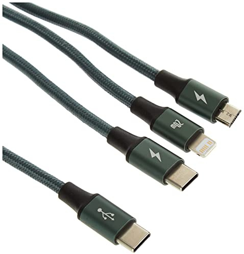 Baseus Typ-C Rapid 3-in-1-Kabel für Micro + Lightning + Type-C PD 20W 1,5m Grün (CAMLT-SC06)