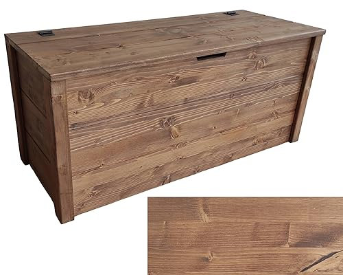 TOTAL WOOD 2012, Arcón de Madera, Natural Impregnada, Modelo Matej, Arcón con Tapa para Interiores y Exteriores (70x40x40, Nogal oscuro)