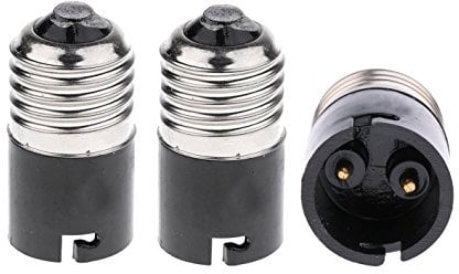Fineled E27 auf B22 Sockel-Konverter-Adapter, E27 Edison auf B22 BayOne Lampenfassung-Konverter in 3er-Packung