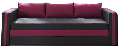Schlafsofa Euforia Duo, Sofa Couch mit Bettkasten und Schlaffunktion, Modernes Bettsofa Schlafcouch, Polstersofa, Loungesofa Farbauswahl (Haiti 16 + Haiti 11)