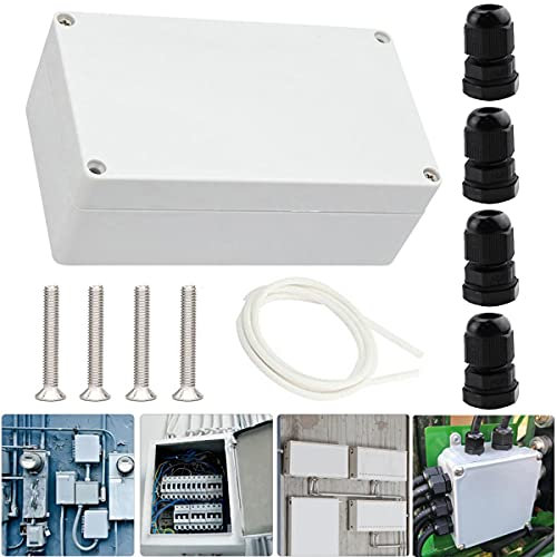 Youmile Electronic Project Box 200 x 120 x 56 mm Waterproof IP65 ABS Plastic Junction Enclosure Box for Outdoor Junction + PG7 Cable Gland