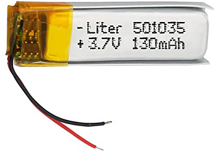Batería 501035 LiPo 3.7V 130mAh 0.481Wh 1S 5C Liter Energy Battery para Electrónica Recargable teléfono portátil vídeo smartwatch Reloj GPS - No Apta para Radio Control 35x10x5mm (130mAh|501035)