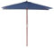 Parasol de Jardin ou de Terrasse Rectangulaire Bleu Marine avec Pied en Bois, Toile Anti UV 144 x 195 cm et Ouverture Facile avec Corde Beliani