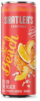 Shatler's Cocktails | Sex on the Beach | Bringt den Flair des Spring Breaks zu uns | Vodka, Pfirsich Liqueur und Orange | 12 x 250ML | 10,1%