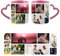 Personalised with Ten Photos/Multi Photo Printed Collage Mug, Novelty, Pink Colour Heart Handle Ceramic Mug, Memorable Gift Ideas for Birthday. (10 Photos)