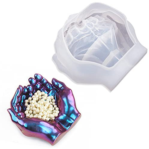 TikooTik Aschenbecher Epoxidharz Formen Kreative Hand Ashtray Silikonform Hand Gießformen für DIY Aschenbecher, Schmuck Aufbewahrungsbox, Kerzenhalter (Hand Ashtray Mold)