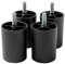 IPEA Lot de 4 Pieds en Plastique pour Canapé et Meuble - Hauteur 60 mm - Lot de 4 Pieds avec vis pour Fauteuil - Pieds - Couleur Noir - Hauteur 6 cm, BSEASY6