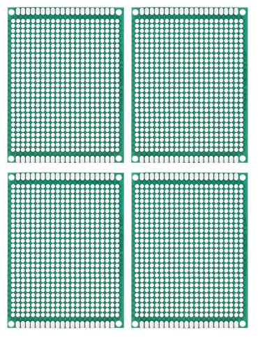 sourcing map 4 Stück PCB Board Einseitige Leiterplatten für Prototyping von Gedruckten Schaltungen Durchkontaktierte Löcher für DIY Löt Elektronikprojekte 60mmx80mm