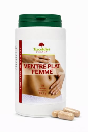 Ventre Plat - Digestion Minceur - Transit - Ballonnement - Confort digestif - Elimination - Détox - Amincissant Extra Fort - 90 Gélules Végan - Made In France Exceldiet Pharma