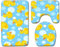 100 yeah Gelbe Ente, 3-teiliges Badezimmerteppich-Set, rutschfeste Badematte, WC-Deckelbezug, Heimdekoration (45 x 75 cm)