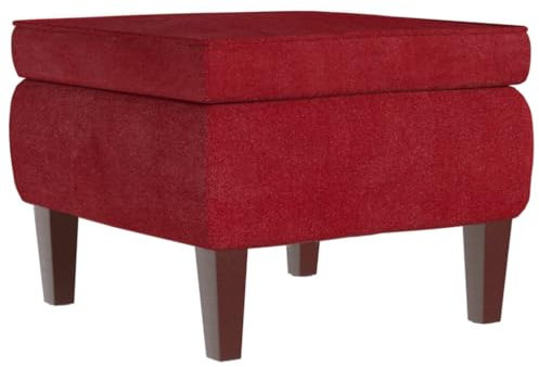 vidaXL Hocker, Sitzhocker Fußhocker mit Holzbeinen, Polsterhocker Fußbank für Wohnzimmer Schlafzimmer Flur, Fußstütze Ottomane, Modern, Weinrot Samt