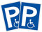 2 Stück XXL Behindertenparkplatz Schild 30 x 40 cm aus stabiler PVC Hartschaumplatte 5mm Parkplatz für Rollstuhlfahrer parken nur mit Ausweis mit UV-Schutz von STROBO