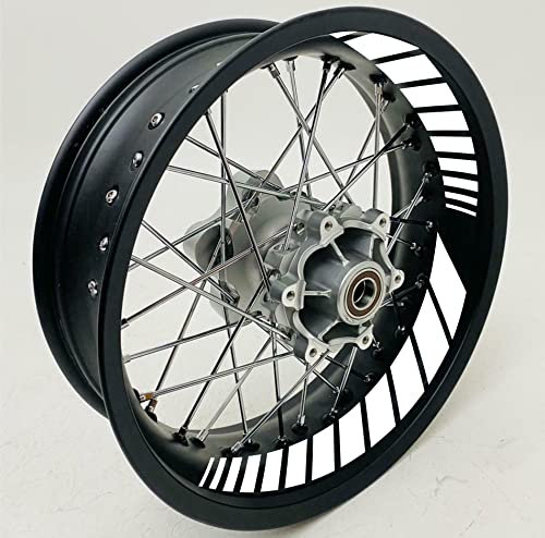 DualColorStampe Adesivi interno cerchi moto 17 POLLICI decal stickers cerchioni gomme strisce moto COD.D0068(Bianco)