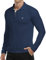 KUYIGO Men's Long Sleeve Polo Shirts Slim Fit Classic Exquisite Embroidery Golf Tennis Cotton Shirt XL Grey Blue