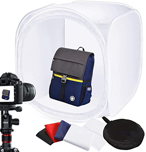 BOLLUMA Fotobox zum Fotografieren, Fotostudio 80x80 cm Photobox Foto Box Fotozelt Lichtzelt mit 4 Hintergründe, Tragbar Fotozelt für Fotografie zum Schmuck Kleine Gegenstände