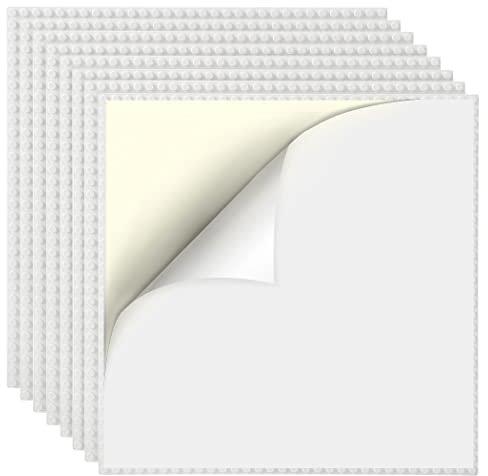 Etarnfly Lot de 8 plaques de construction compatibles avec la plupart des marques - 25,5 x 25,5 cm - Plaque de base à décoller et à coller pour plateau de table, mur, plaque de base blanche