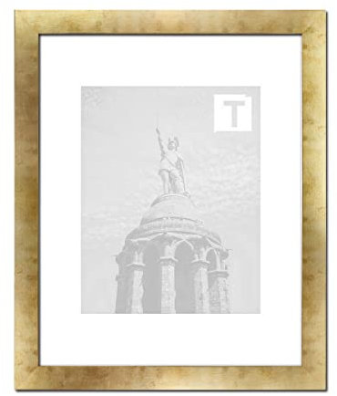 Emma für Großformate, Eleganter Quadratischer MDF Bilderrahmen in Gold Antik mit 2mm klarem Kunststoffglas, Bildmaß: 80 x 100 cm