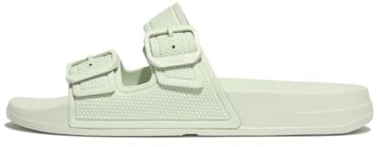 Fitflop Women's iQushion Two-bar Buckle Slides Sandal - Lightweight & Comfortable with Natural Arch Support - Sagebrush - 4 UK