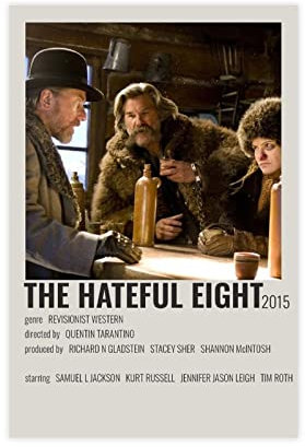 Filmposter The Hateful Eight, Vintage-Poster, Wandkunst, Dekor, Bild, Gemälde für Wohnzimmer, Schlafzimmer, Dekoration, ungerahmt: 40 x 60 cm