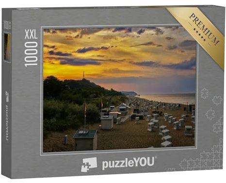 Puzzle 1000 Teile XXL „Strandkörbe am Strand in Heringsdorf auf der Insel Usedom“
