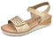 JOMIX Sandales Femme avec Scratch Sandales Femme été Chaussures de Randonnée Femme Confortable pour Extérieur Plage Fabriqué en Italie (Or, 37)