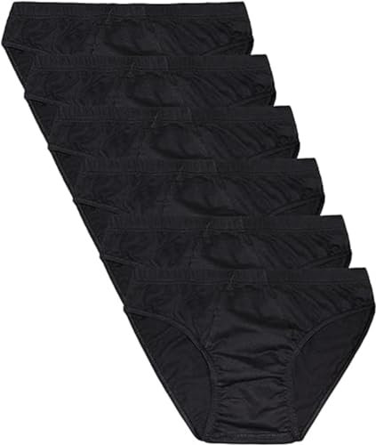Pacco da 6/12/24 Slip e Boxer LIABEL Uomo 100% Cotone/Cotone Mercerizzato Colori Foto (7, 6 Slip Nero)
