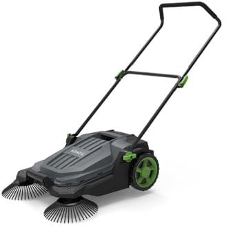 HEMMDAL Kehrmaschine HKM65 manuell | 65 cm Kehrbreite | 2.600 m²/h Kehrleistung | 20 l Behälter | Grau | für trockene Oberflächen im Außenbereich | höhenverstellbarer Soft-Griff | Handkehrmaschine