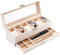ProCase Uhrenbox mit 6 Fächern，Uhrenkasten mit Glasdeckel, 2 Ebenen, Uhrenkoffer mit herausnehmbaren Uhrenkissen, Uhrenschatulle für Schmuck, Ringe, Armbänder und Halsketten -Weiß