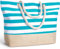 Decmoko Borsa da Spiaggia Grande, Borsa Mare Donna in Tela Borsa Tracolla con Cerniera e Manico in Corda, Estivo Borsa Beach Tote Bag per Spiaggia Viaggi Palestra Shopping, Azzurro Cielo