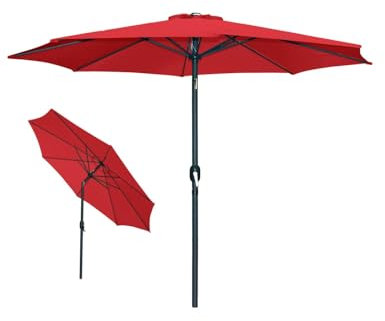 PRICE FACTORY just for you Meublorama Parasol inclinable Rond Rouge diamètre 300cm