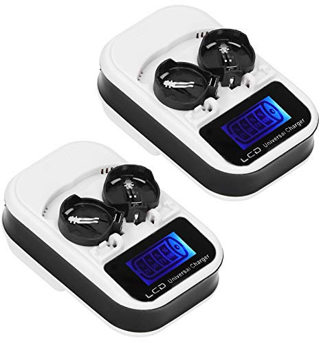 Chargeur de Batterie Bouton LCD, 2 Pièces, LIR2016 LIR2025 ML2016 ML2032 CR2032, Prise UE 100 à 240V