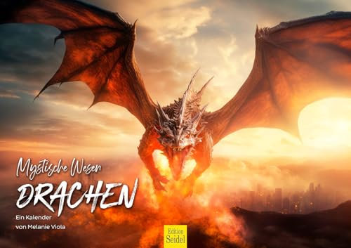 Edition Seidel Premium Kalender Drachen 2025 Format DIN A3 Wandkalender mystische Wesen Mythologie Fantasy Drache Melanie Viola