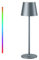 Qsky Tischlampe Kabellos Dimmbare LED Akku Tischleuchte, Wiederaufladbar Warme Lichtfarbe 3000K+RGB Aluminium Outdoor Tischlampe wasserdicht für Restaurant,Schlafzimmer,Bar,IP54 (Grau 1 Stück)