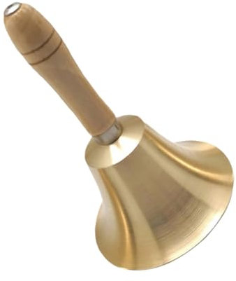 SHOWERORO Glocke Mit Holzgriff Aus Kupfer Hand Glocke Für Abendessen Service Als Weihnachtsdekoration Und Party Accessoires