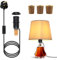 E14 Bottle Lamp Adaptor Kit, 240 CM Lengthened Bottle Lamp Kits, Black DIY Bottle Lamp Kit, Includes 3 Sizes of Stoppers for Many Types Bottle, Lamp Fittings Kit for Table Lamp, Lamp Making Kit