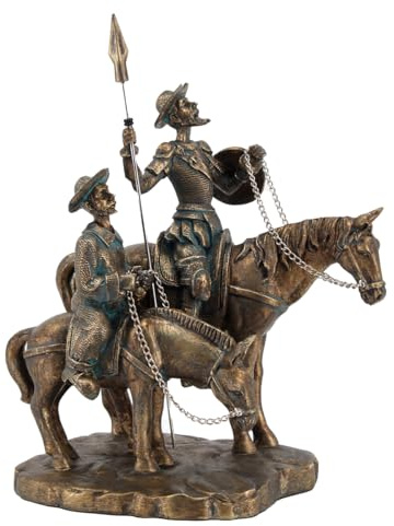 SIGNES GRIMALT Statue Don Quijote und Sancho Panza mit zwei Pferden, Finish Antic Line, farbig, Höhe 23 cm