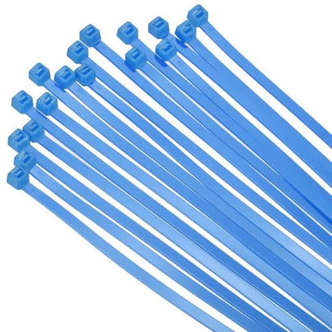 sourcing map 100PCS Cable Zip Ties 8 Inch, Self-Locking Nylon Wire Ties with 50 lbs Tensile Strength for Indoor and Outdoor, Blue