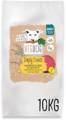 VEGDOG Simply Crunch hypoallergenes Hundefutter Trockenfutter (10 kg) | Adulte Hunde | ohne Gluten und Soja, gut verträglich | Alleinfutter für Allergiker mit Maisprotein