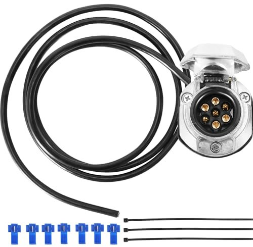 ETUKER Zócalo de Remolque 7Pines con 1.9m Cable Precableado 7Polos (7MZ)