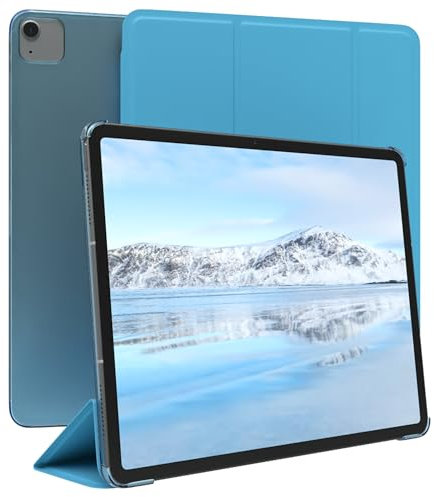 EAZY CASE - Funda Protectora para Apple iPad Air 13 M3 (2025) Smart Cover Tablet Smartcase de pie Funda abatible con función de pie Función Sleep Wake Up Piel sintética Azul Claro