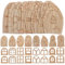Housoutil Mini Holz Feentüren Unlackiertes, 64 Stück Unbemalte Miniatur-Tür Zum Selbermachen, Feentür Holz Für Wand, Zuhause, Geburtstag, Party, Dekoration, Weihnachten