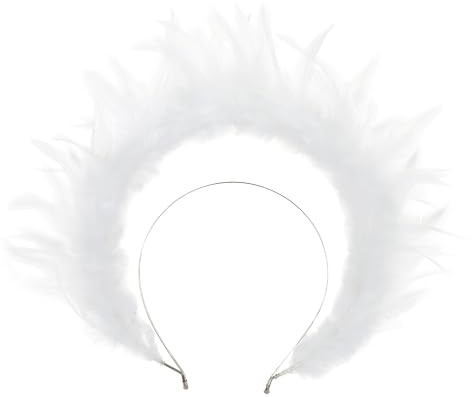 PartyforU Serre-tête à plumes blanches – Couronne d'ange de déesse pour femme – Accessoires de mariage et de cosplay