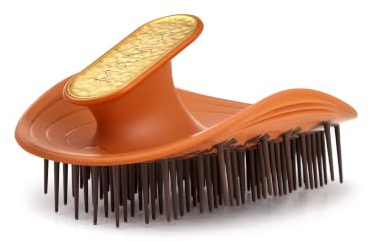 Manta Curls Anti-Breakage-Haarbürste – Entwirrungsbürste für lockiges & Afro-Haar, sanfte Nass- & Trockenhaarbürste für Frauen, Orange