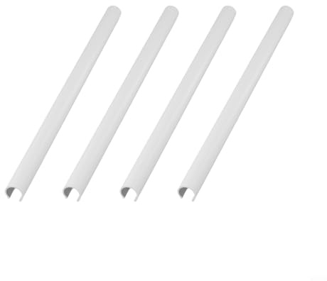 4pcs Radiator Pipe Covers 15mm Diameter, 200mm 300mm 500mm Lengths, Adjustable Plastic Sleeve for Radiator Pipes in Black or White, Easy Installation Without Pipe Removal(White-300mm)