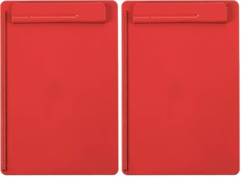 MAUL Klemmbrett A4 MAULgo Recycling | Nachhaltiges Schreibbrett im A4 Format | Hochwertige, moderne Schreibmappe aus 85% recyceltem Kunststoff | Klemmbrett ausgezeichnet mit Blauer Engel | Rot