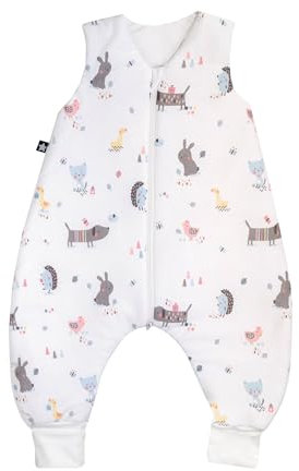 Julius Zöllner Schlafoverall Jumper aus Jersey Baumwolle, Made in Germany, Crazy Animals, 48-60 Monate / Gr. 104