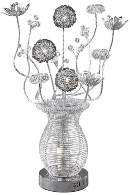 Inspired Clearance - (DH) Calista Table Lamp 4 Light G4 Silver/Black/Crystal, NOT LED/CFL Compatible