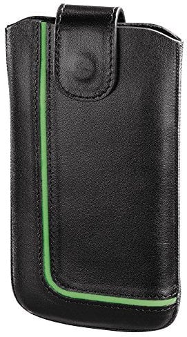 Hama Neon Black Schutzhülle für Smartphone, Größe M, schwarz/grün