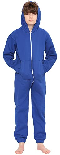 A2Z 4 Kids Plain Girls Boys Camouflage Onesie One Piece Super Soft - Onesie Royal 7-8